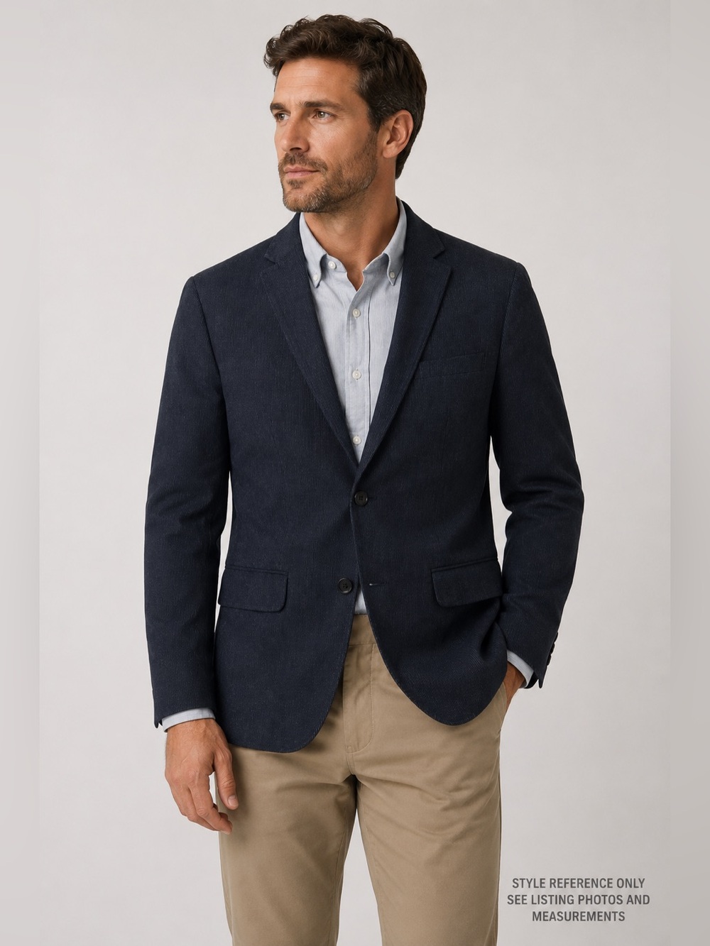 Banana Republic Italian Cotton Charcoal Pinstripe Sport Coat 38R Tailored Fit‎